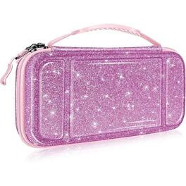 Kitcheniva - Travel Carry Case For Nintendo Switch OLED 2021 And Switch 2017 - Sparkly Purple