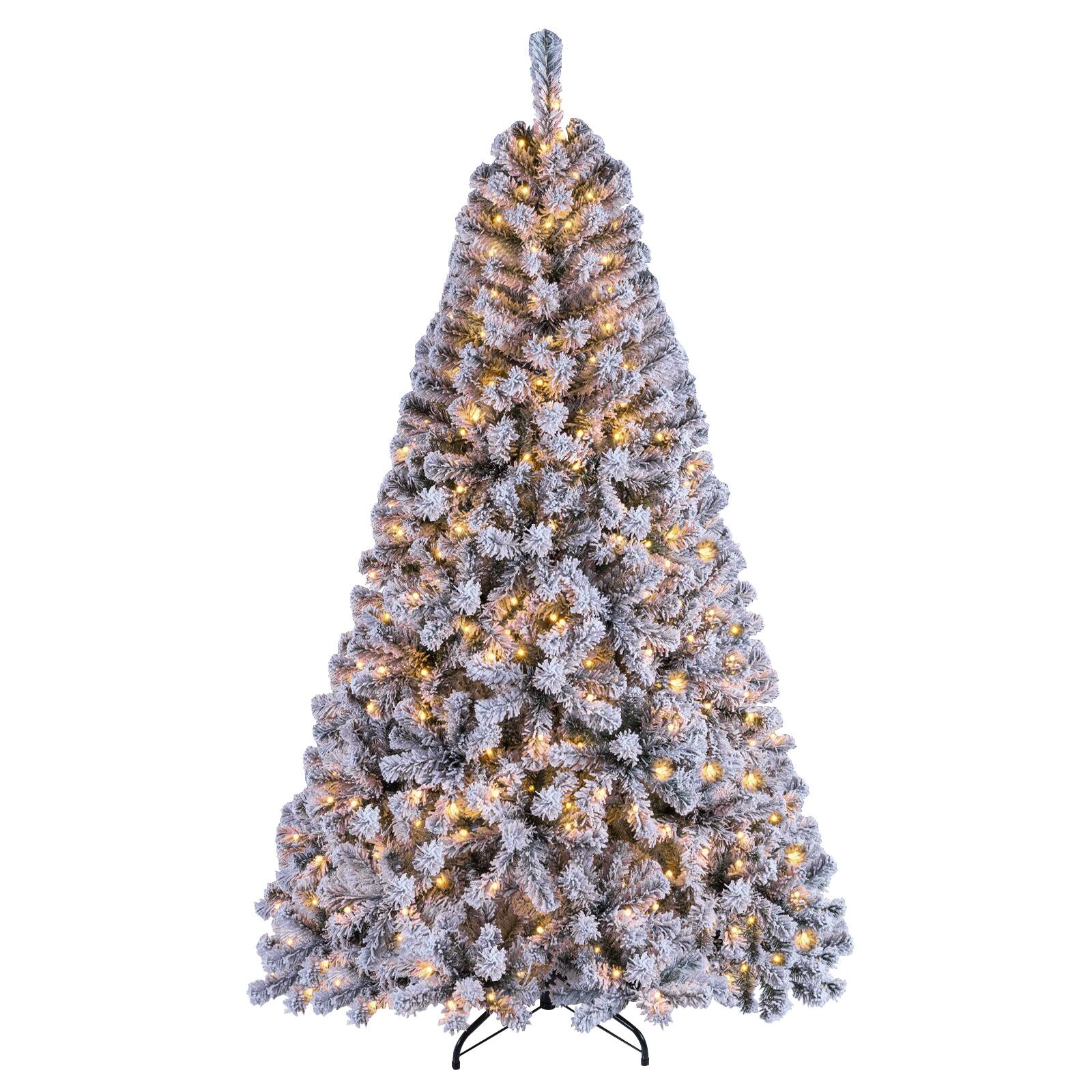 Alt View 9. Gymax - Gymax 6 ft Smart Christmas Tree w/ Remote & APP 300 Pre-Lit RGB LED Lights White - White.