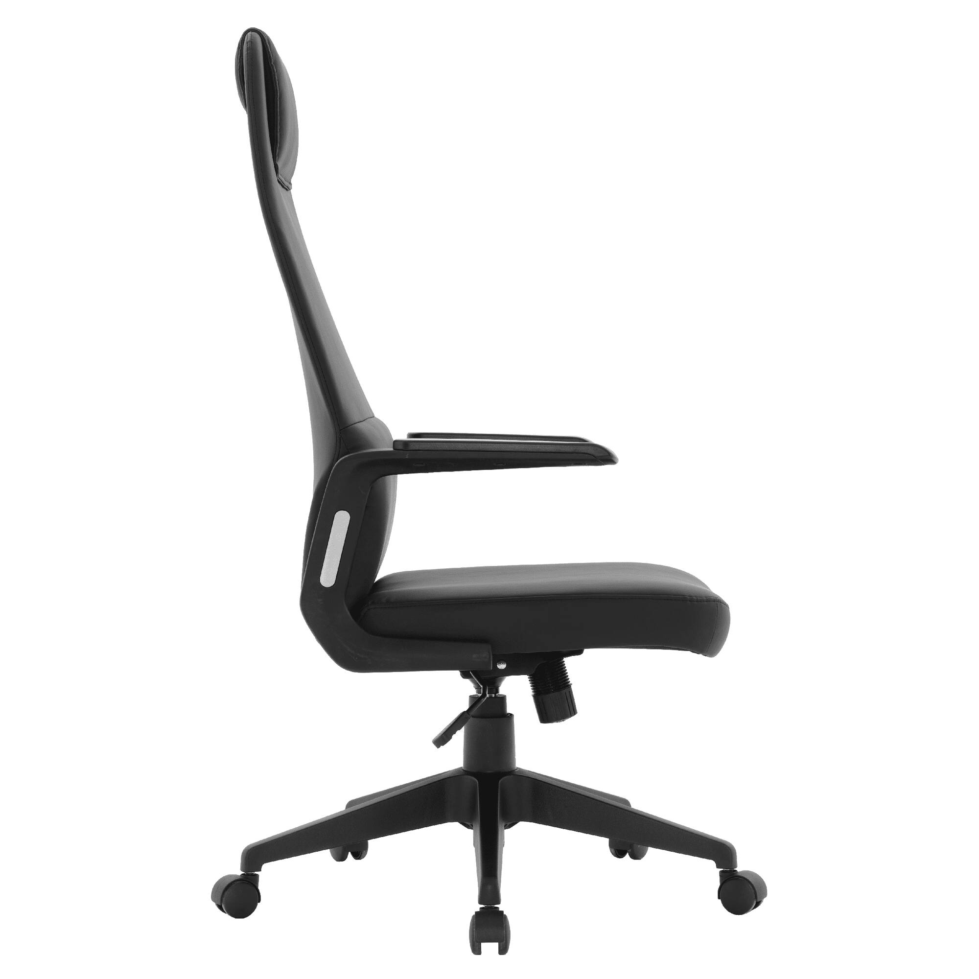 Alt View 4. LeisureMod - Nexa Ergonomic Office Chair High-Back Leather Computer Chair Adjustable Height Swivel and Tilt Desk Chair - Black Leather.