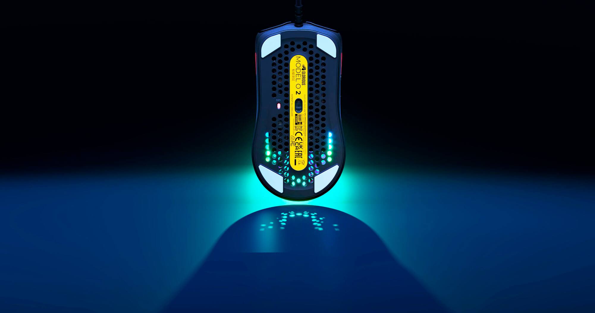 On model S, colorful lights illuminate the steering wheel and dashboard.