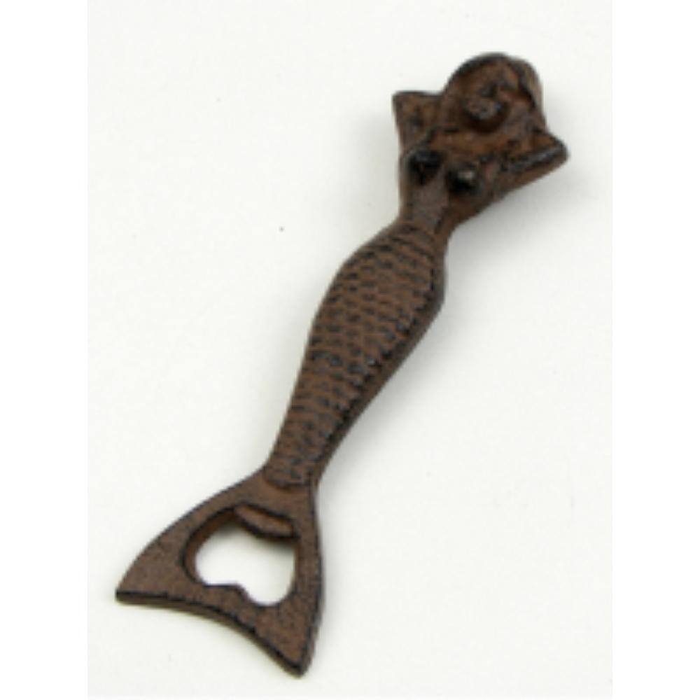 Front. BreeBe - Cast Iron Mermaid Bottle Opener - Brown.