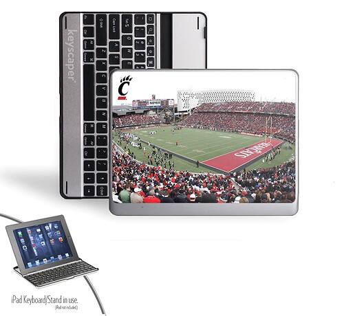Front Standard. Keyscaper - Cincinnati Bluetooth Keyboard Case for Select Apple® iPad® Models - Silver/Black.