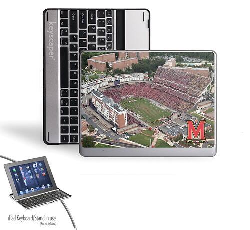 Front Standard. Keyscaper - Maryland Bluetooth Keyboard Case for Select Apple® iPad® Models - Silver/Black.