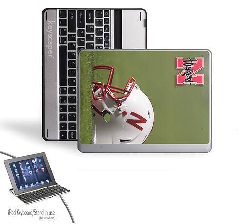 Front Standard. Keyscaper - Nebraska Bluetooth Keyboard Case for Select Apple® iPad® Models - Silver/Black.