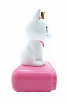 Front. Lexibook - Alarm Clock with Cat 3D Design Night Light and Sound Effects - WHITE.