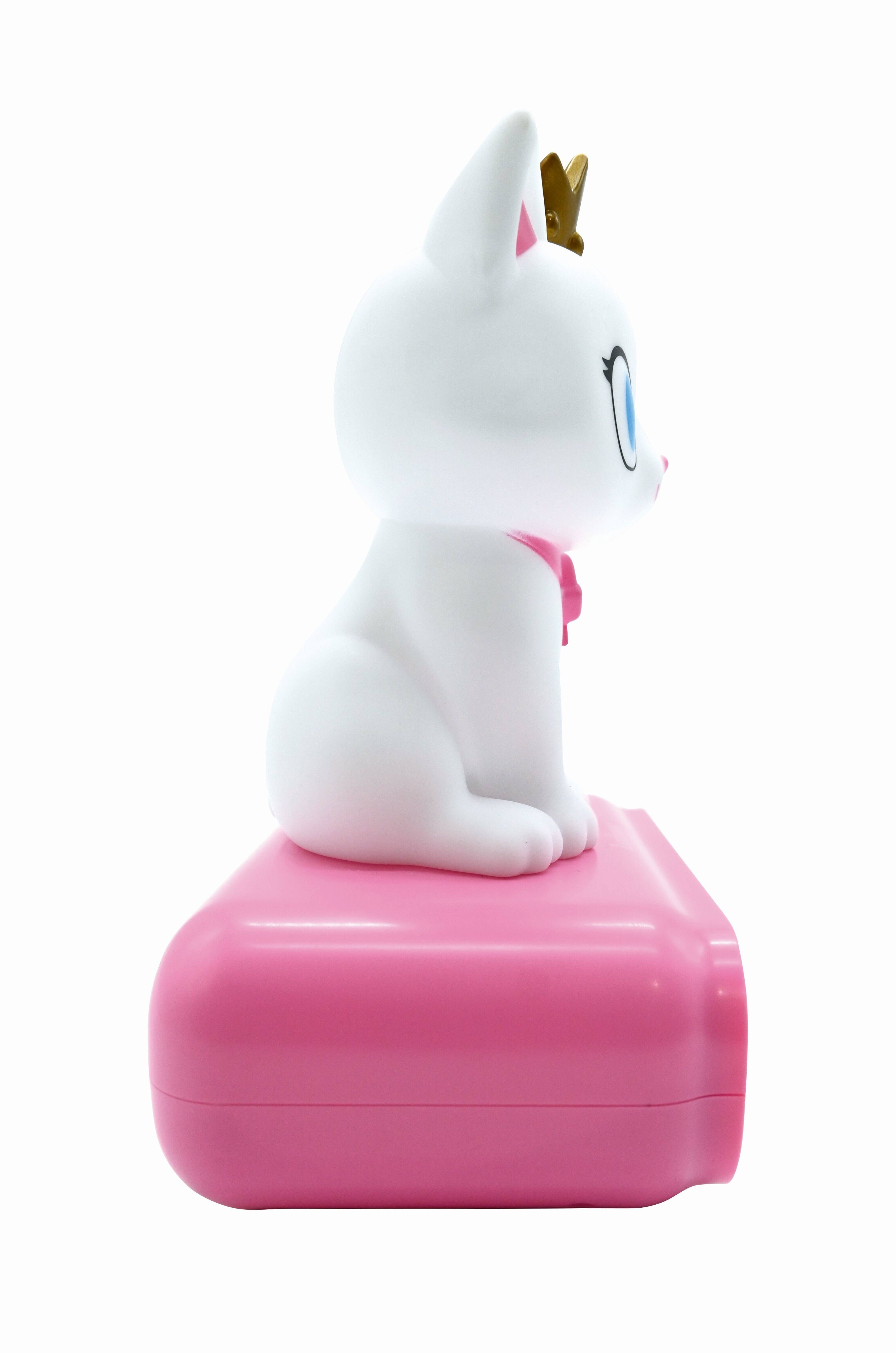 Front. Lexibook - Alarm Clock with Cat 3D Design Night Light and Sound Effects - WHITE.