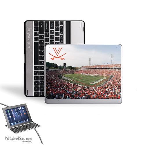 Front Standard. Keyscaper - Virginia Bluetooth Keyboard Case for Select Apple® iPad® Models - Silver/Black.