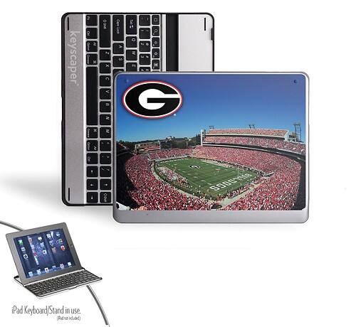 Front Standard. Keyscaper - Georgia Bluetooth Keyboard Case for Select Apple® iPad® Models - Silver/Black.