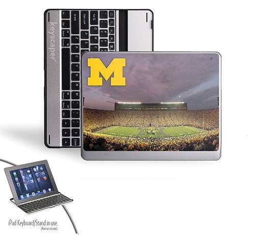 Front Standard. Keyscaper - Michigan Bluetooth Keyboard Case for Select Apple® iPad® Models - Silver/Black.
