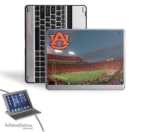 Front Standard. Keyscaper - Auburn Bluetooth Keyboard Case for Select Apple® iPad® Models - Silver/Black.