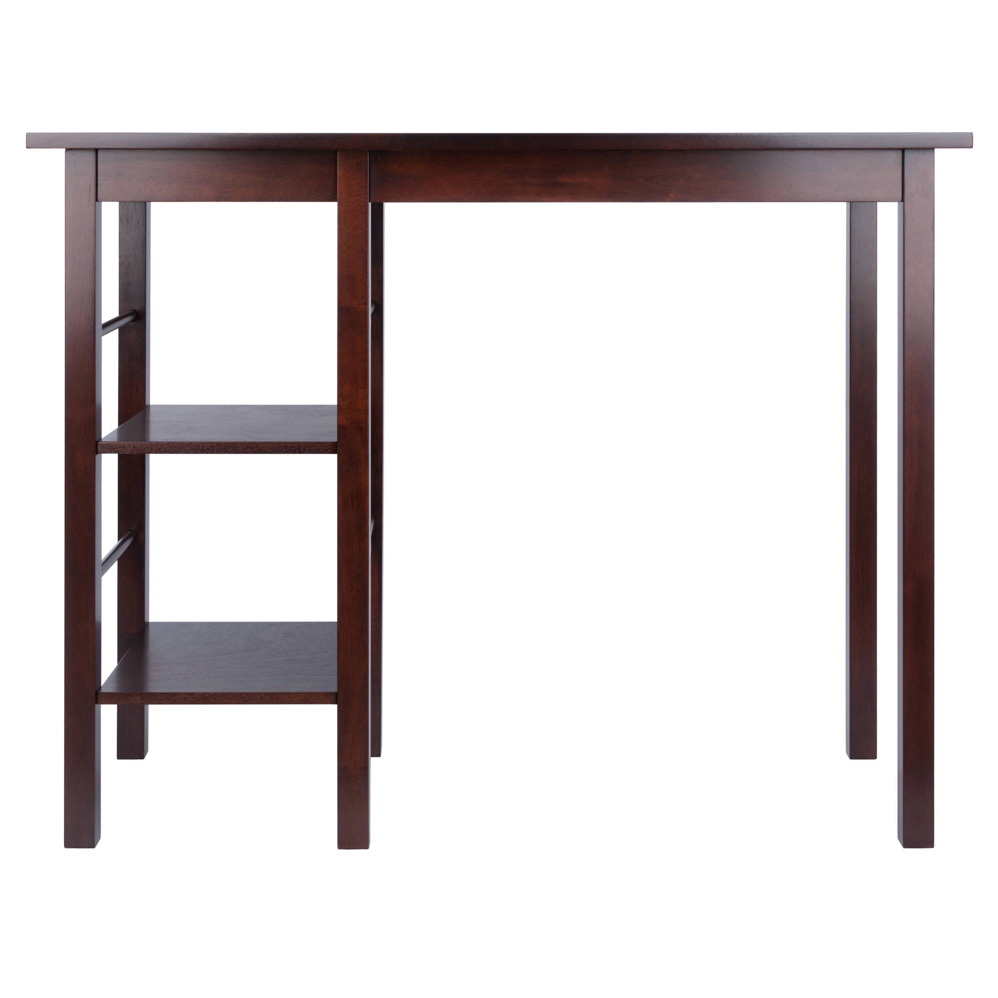 Alt View 4. Winsome Wood - Egan Breakfast Kitchen Island with Shelves - Walnut.