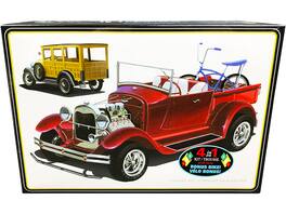 Skill 2 Model Kit 1929 Ford Woody Pickup 4-in-1 Kit with Bike 1/25 Scale Model by AMT - Multi