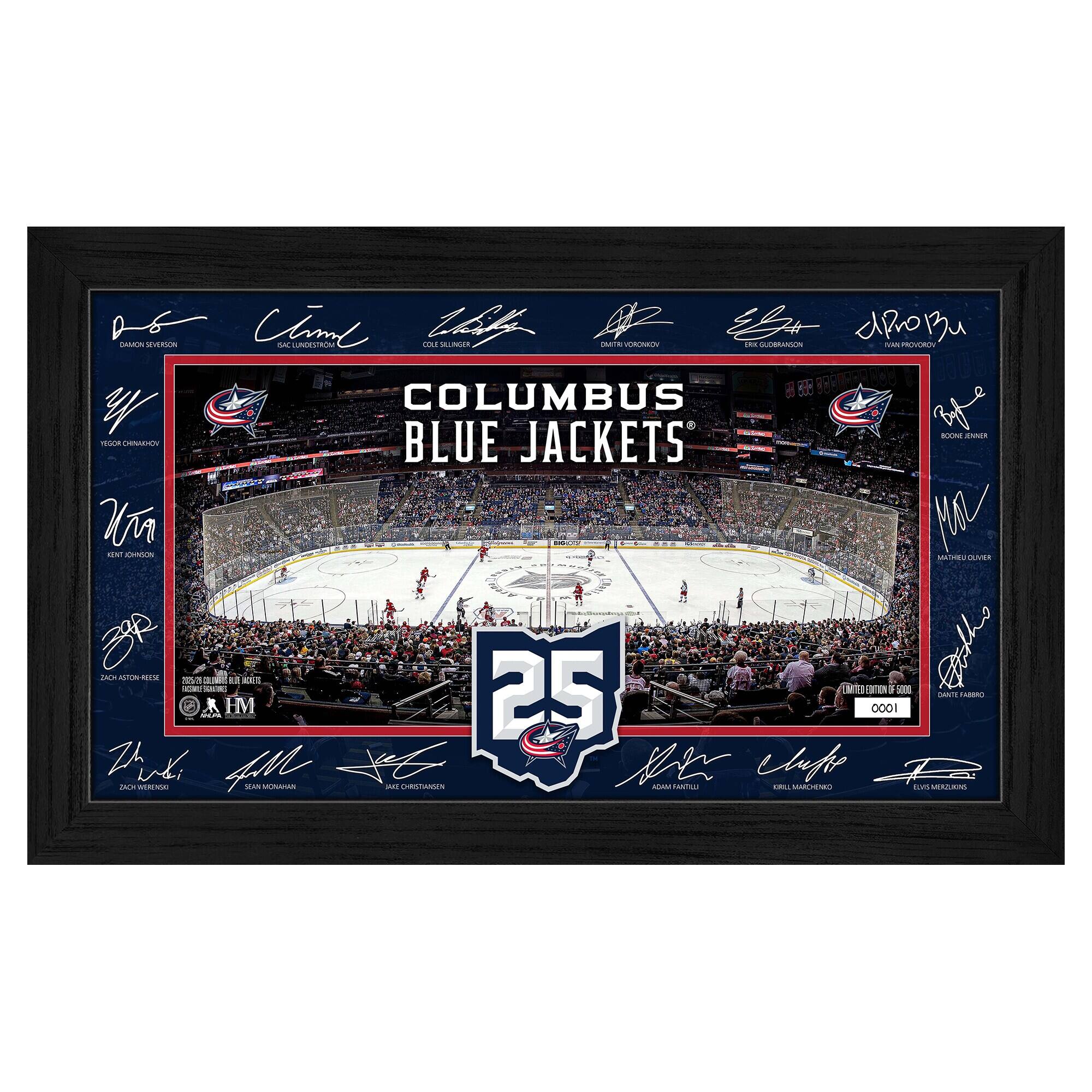 Columbus Blue Jackets 2025 Signature Rink Framed Art