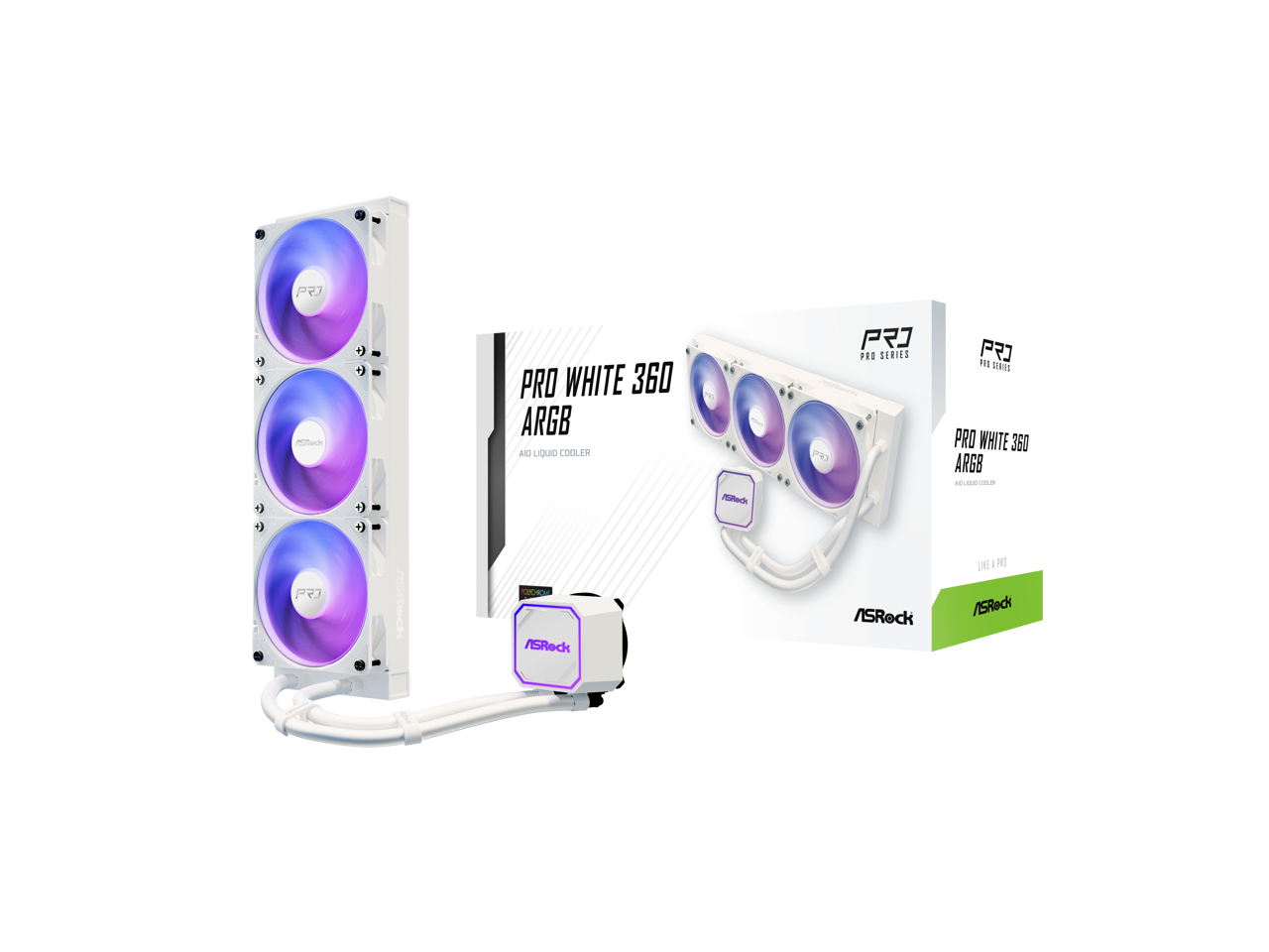 1 P ATtce PRO WHITE 360 ARGB AI LIQUID COOLER /Sed F PJ PRO SERIES PJ 11 SORES PRO WHITE 360 ARGB al EBe ECL INE I A P OL /SRocks /SRock /SReck