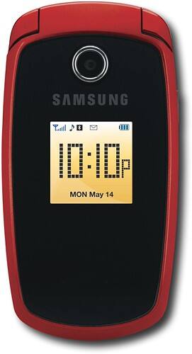 Front Standard. Kajeet - Samsung m300 No-Contract Cell Phone - Black/Red.