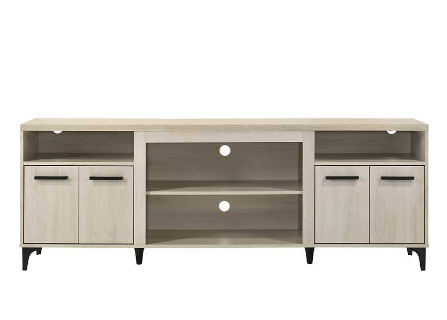 Angle. APRILSOUL - 70 Inch W Oak Finish 4-Door TV Stand - Oak.