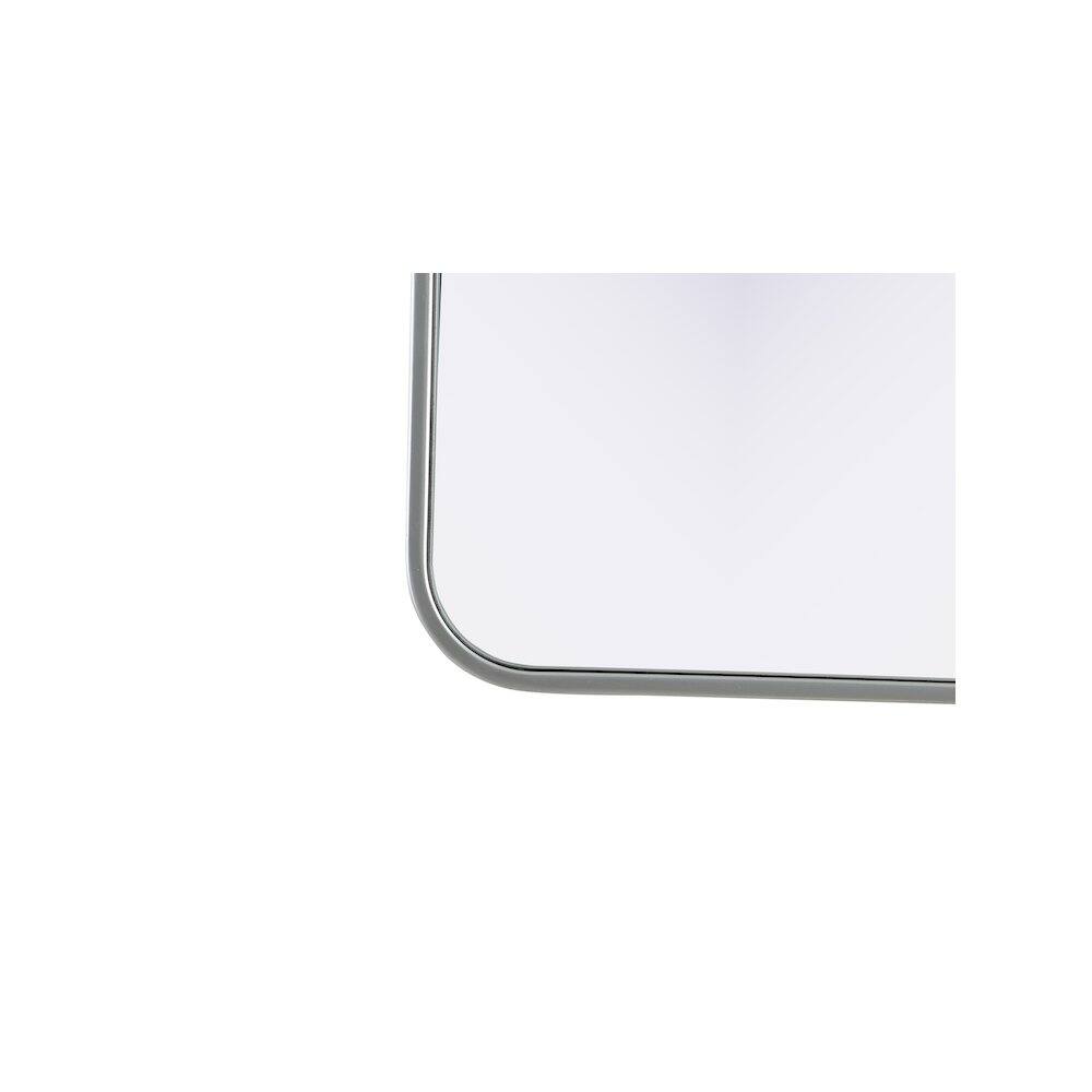 Back. Elegant Decor - Contour Metal Rectangle Mirror 27x40 in Silver - Silver.
