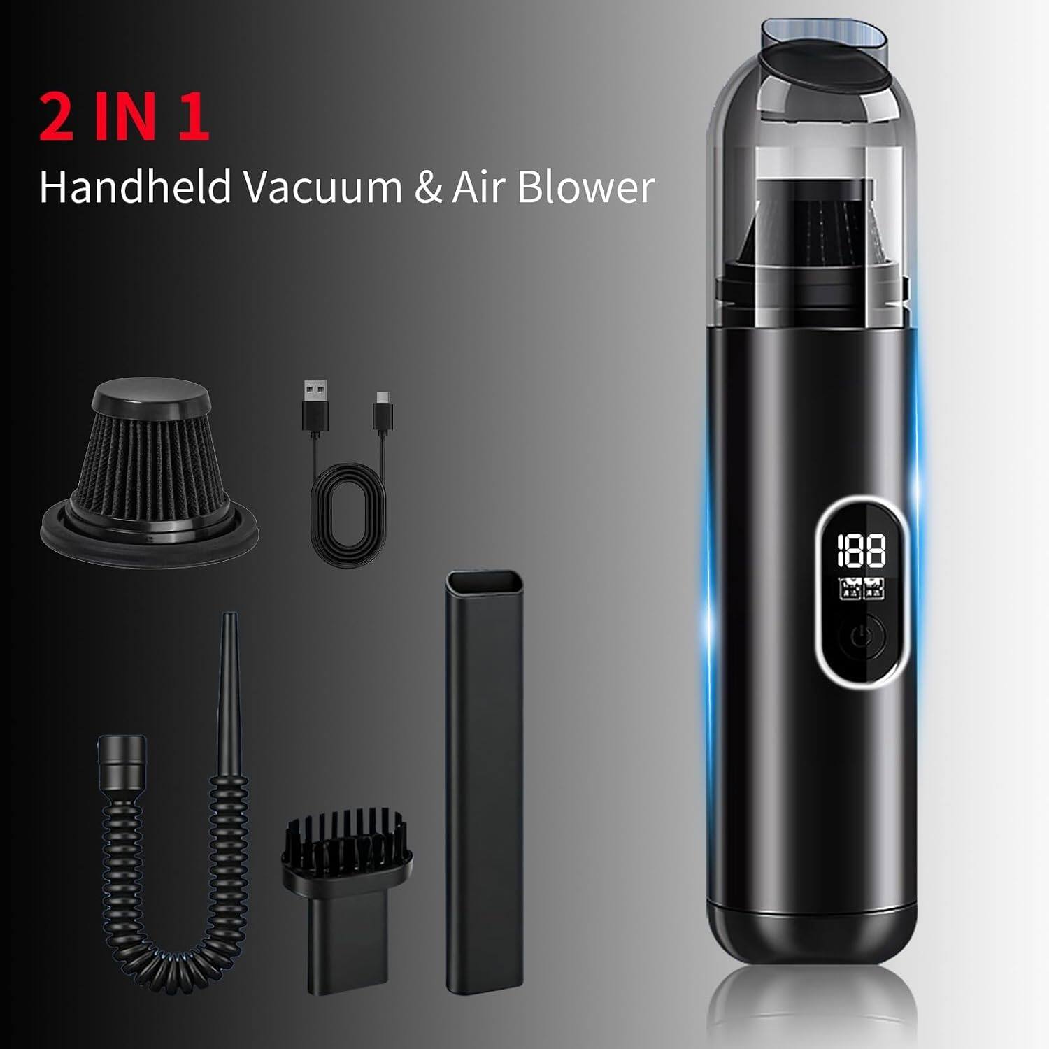 2 IN 1 Handheld Vacuum & Air Blower