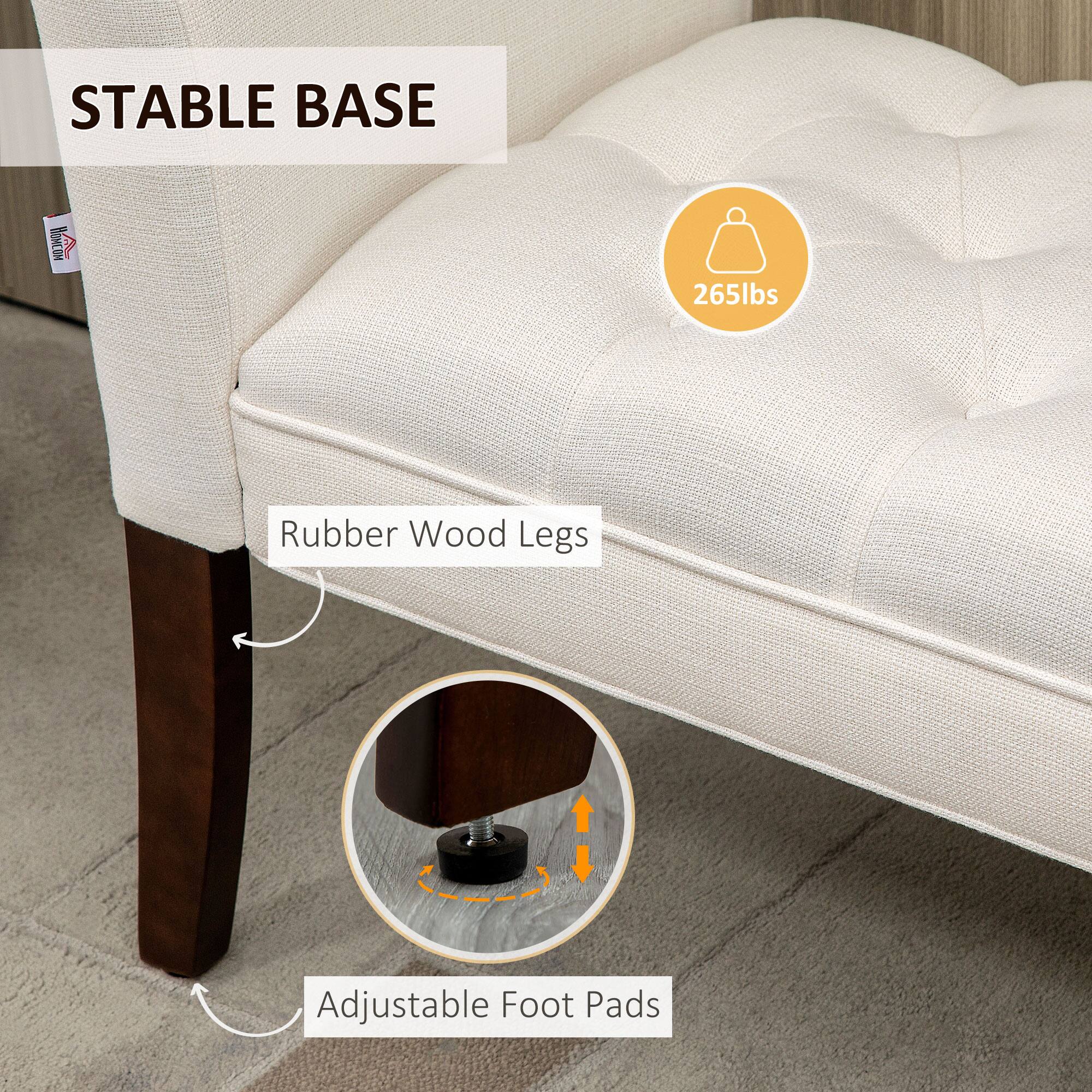 STABLE BASE

265lbs

Rubber Wood Legs

Adjustable Foot Pads