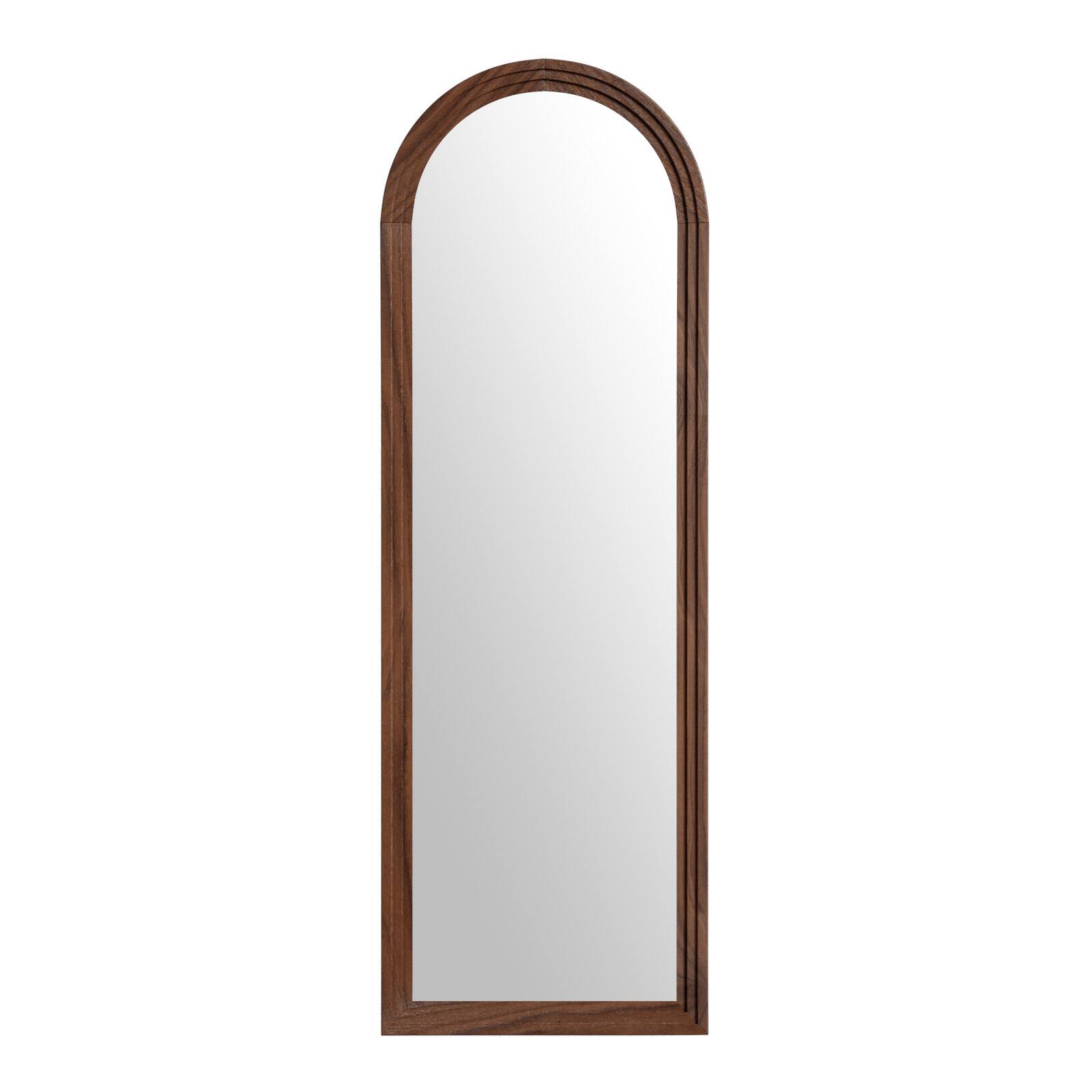 Alt View 1. Easly - Antique Brown 22 in. W x 65 in. H Arched Wood Framed Full Length Floor Mirror - Walnut.