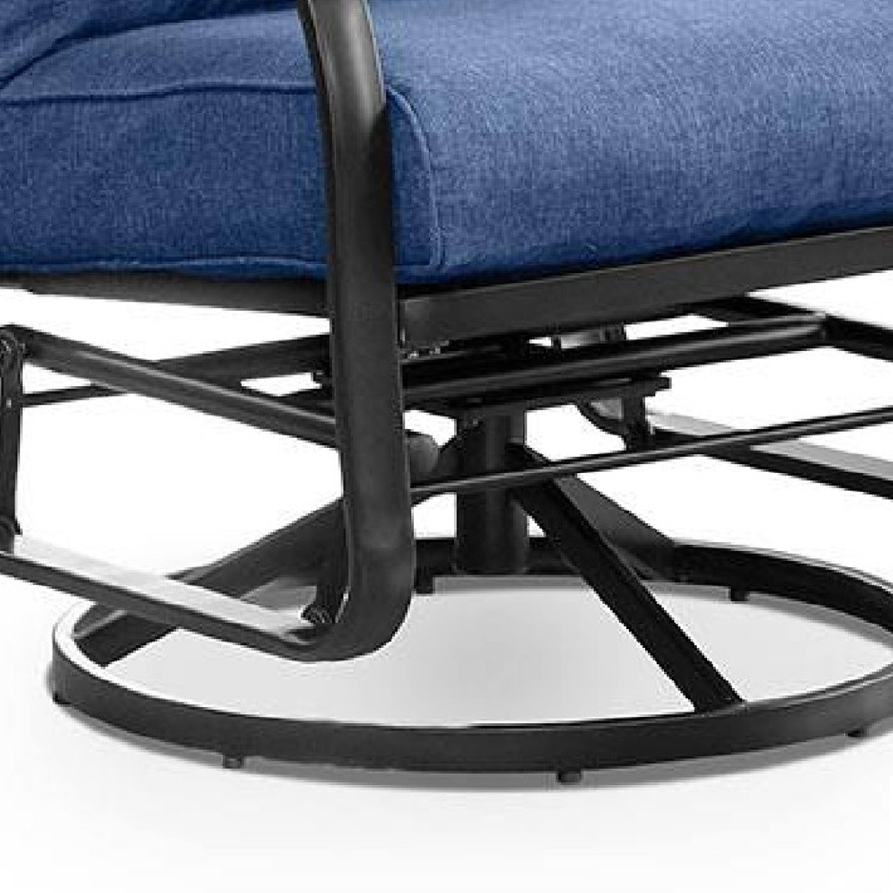 Alt View 3. Manhattan Lane - Oroz Swivel Glider Armchair Set of 2 - Navy Blue, Black.