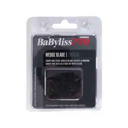 BaBylissPRO WEDGE BLADE | FX603B
SHORT AND STEEP-ANGLED BLADE CREATES A NEUTRAL SHAPE THAT ACTS AS A FADE OR TAPER BLADE.
NATURALLY LUBRICATED GRAPHITE EXTREMELY DURABLE LOWER BLADE TEMPERATURE
FITS/POUR/PARA FX870, FX825, AND FX673 MODELS