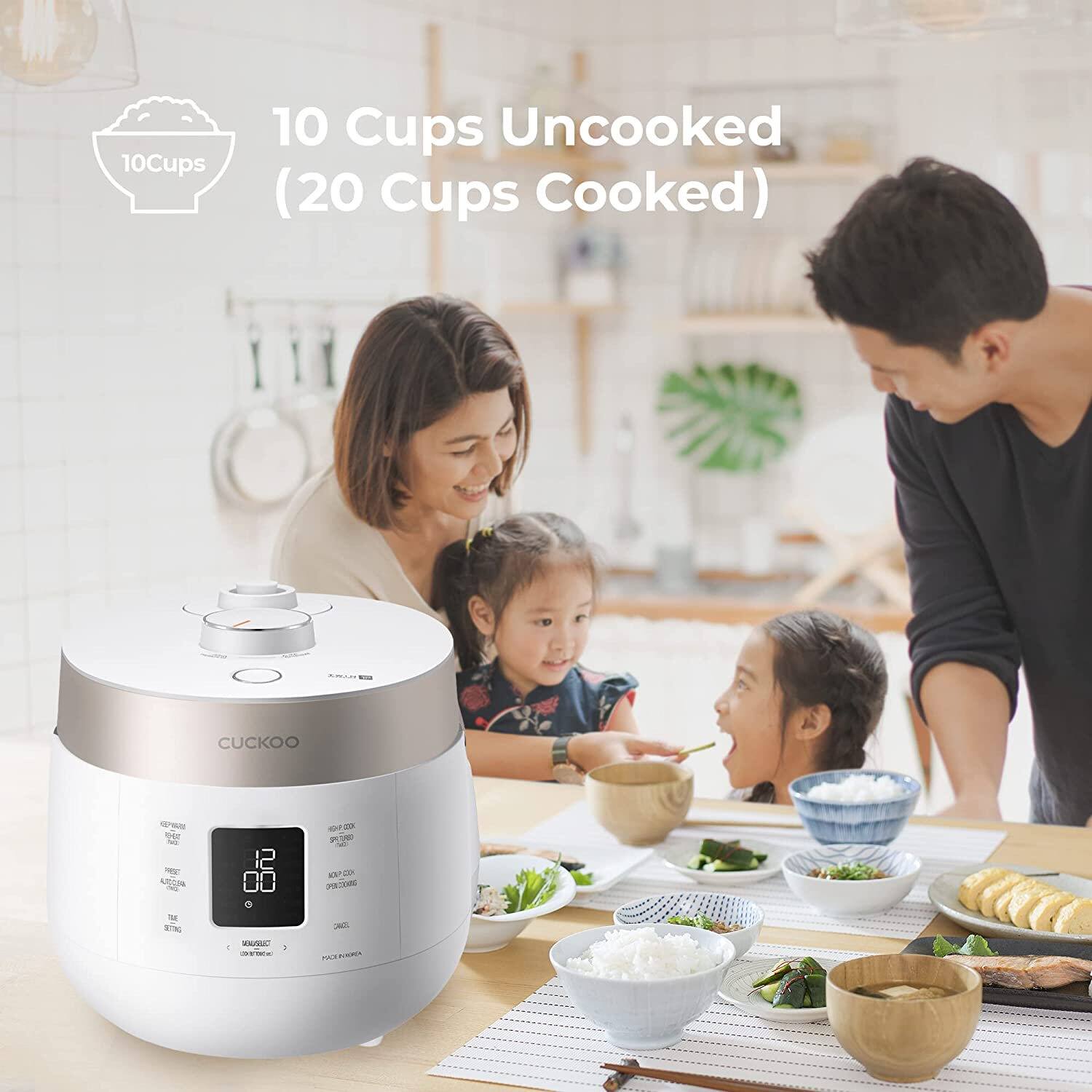 Alt View 16. CUCKOO ELECTRONICS - 10-Cup HP Twin Pressure Rice Cooker - CRP-ST1009F - White.