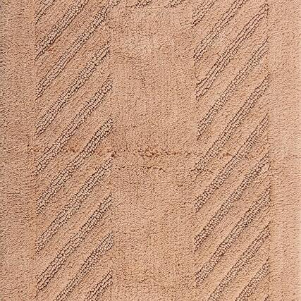 Front. Knightsbridge - Knightsbridge Natural Diagonal Racetrack 100% Cotton Reversible Bath Rug - Natural.