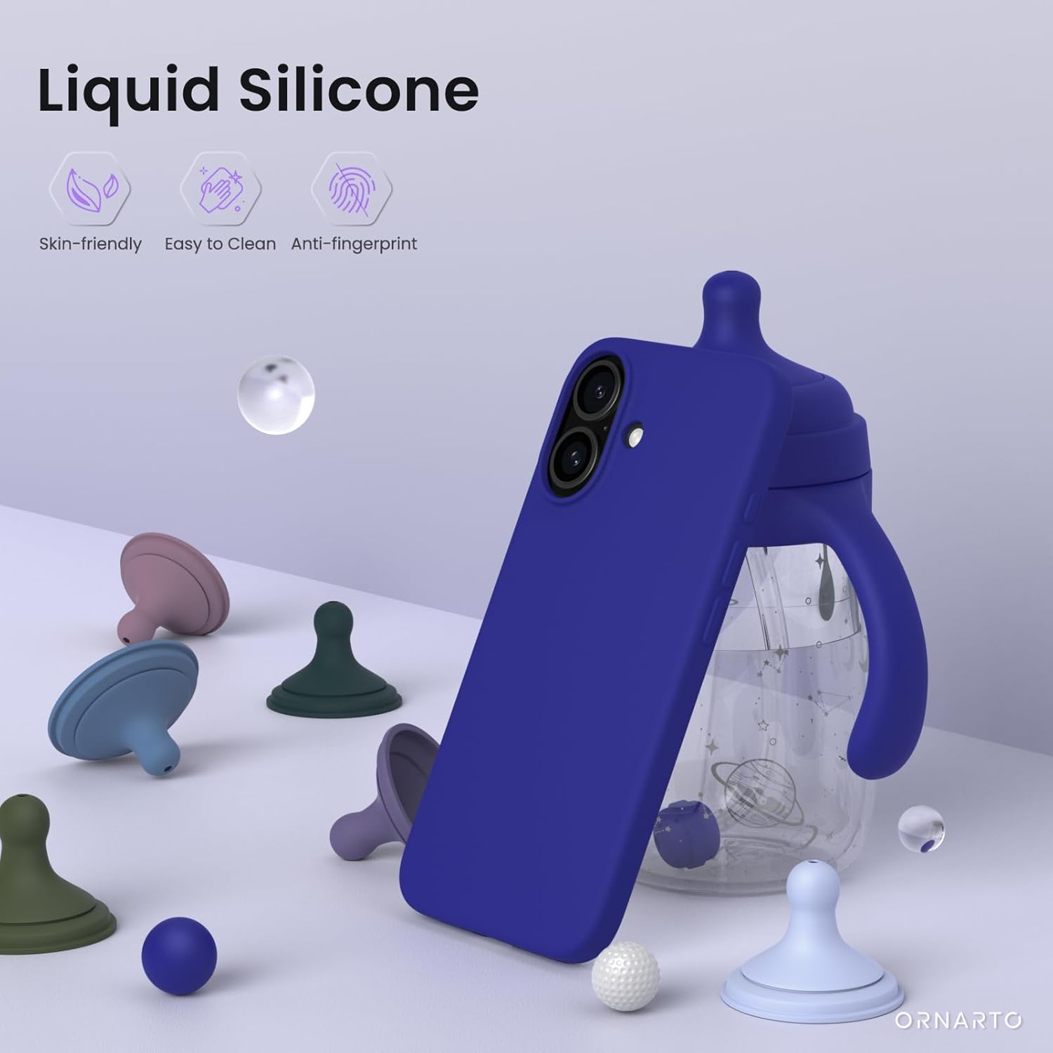 Liquid Silicone Skin-friendly Easy to Clean Anti-fingerprint ORNARTO