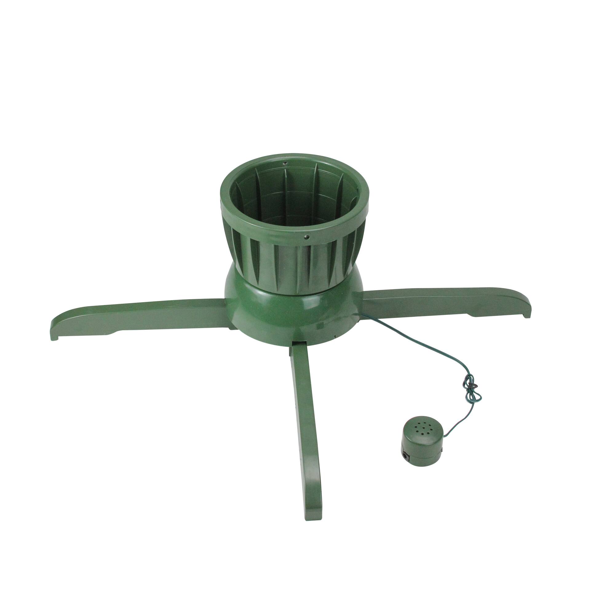 Alt View 1. Northlight - 24" Green Musical Rotating Christmas Tree Stand - For Live Trees - Green.