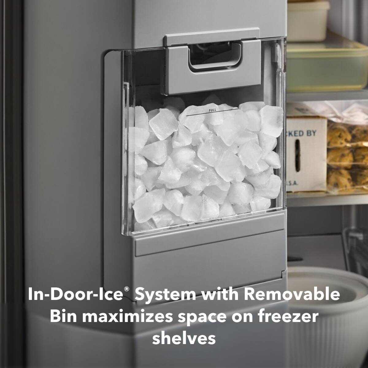 Alt View 3. KitchenAid - 20.8 Cu. Ft. Counter-Depth Side-by-Side Refrigerator with Exterior Ice and Water Dispenser in PrintShield Finish - Fingerprint Resistant Stainless Steel.