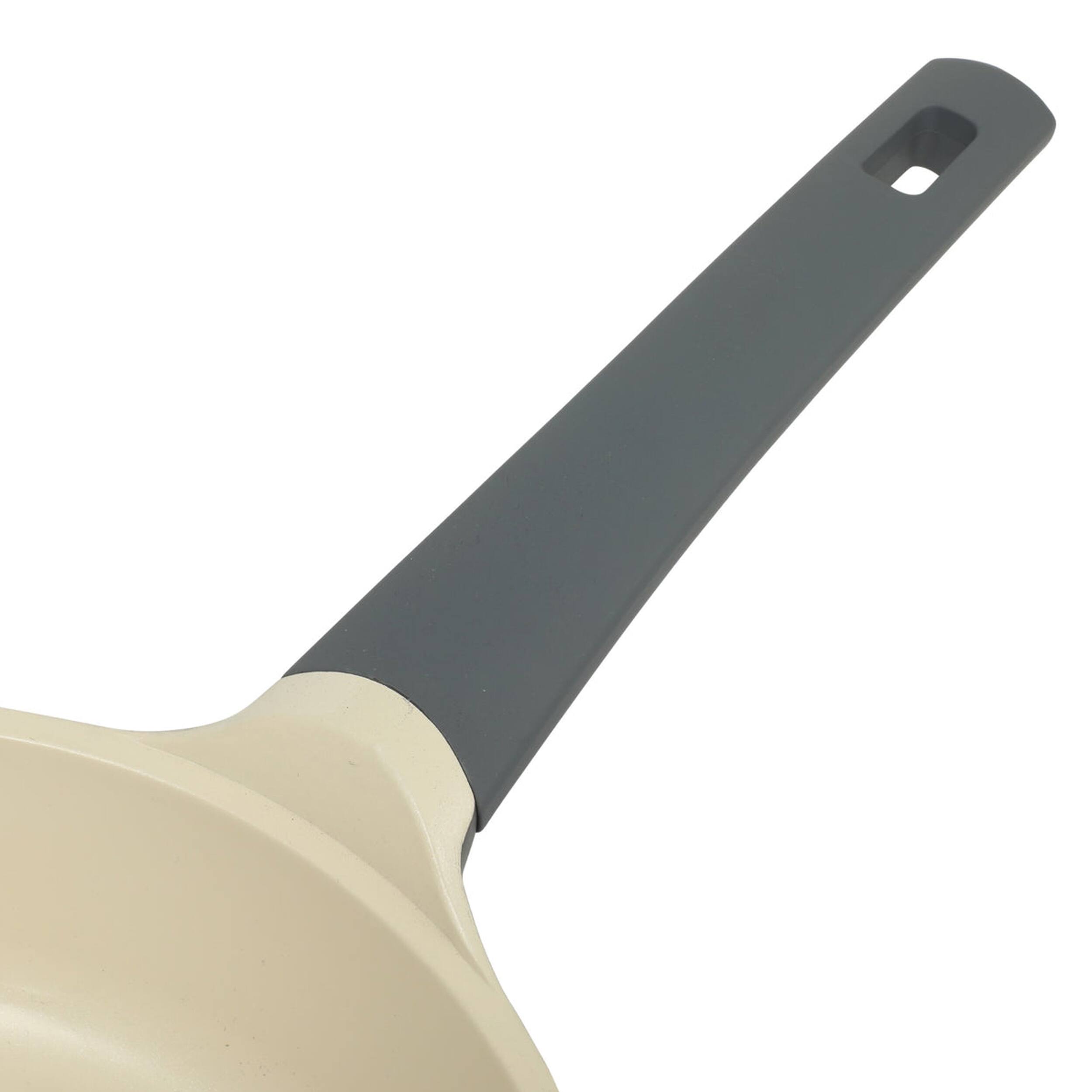 Alt View 4. Oster - Oster Rooney 4.1 Quart Ceramic Nonstick Cast Aluminum Saute Pan with Lid in Grey - Grey.