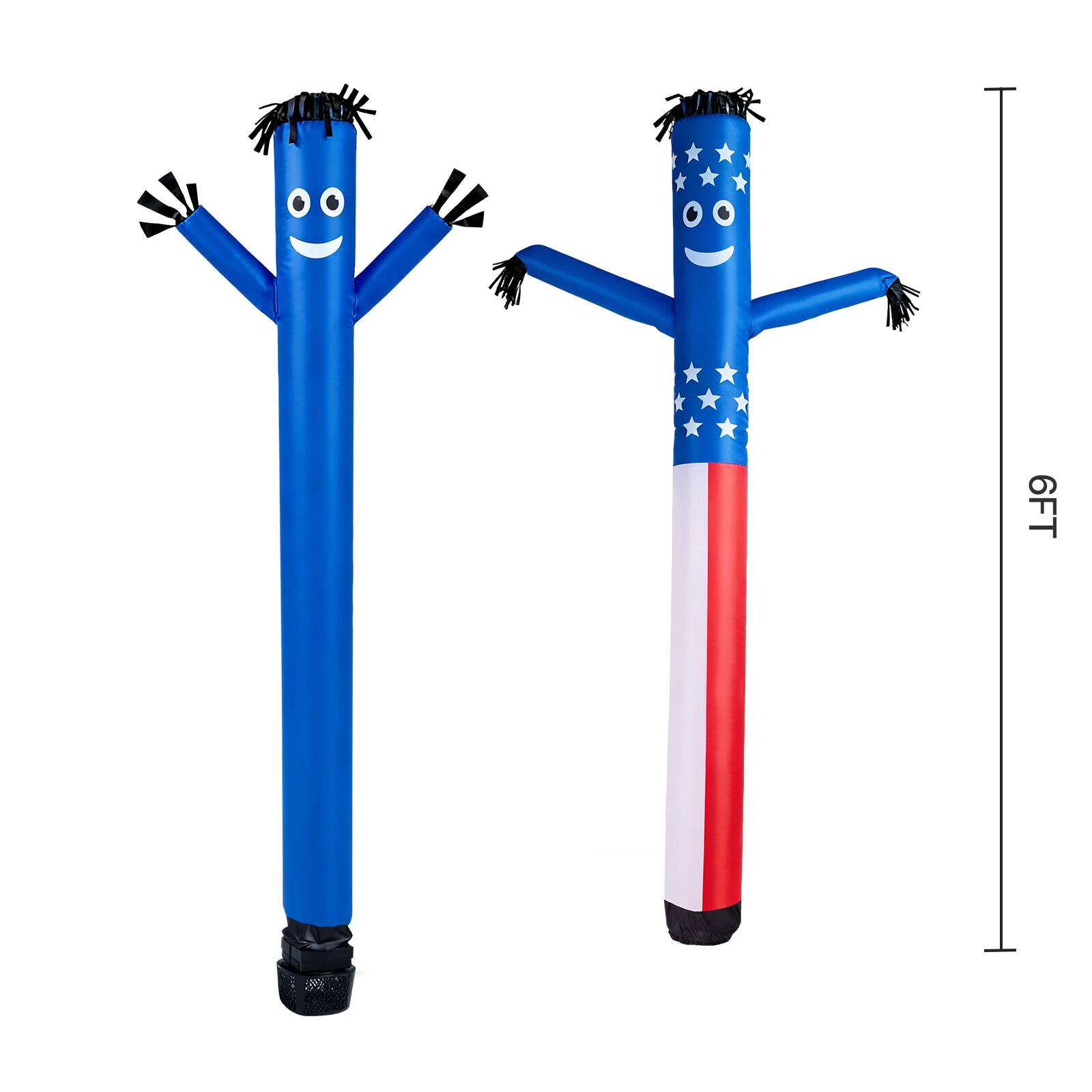 Alt View 4. VEVOR - Inflatable Tube Man with Blower, 6 ft Tall, Wacky Waving Wind Flying Inflatable Dancing Tube Guy with 1/15 HP IPX3 - Blue.