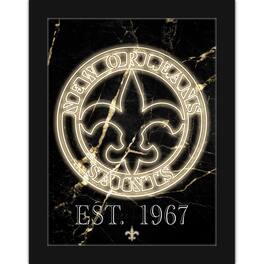Fan Creations - New Orleans Saints 12'' x 16'' Framed Circle Logo Print - Black