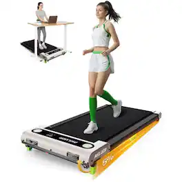 Loheer - Under Desk Treadmill Walking Pad with Incline Quiet Portable Treadmill for Home Office LED Display - Black