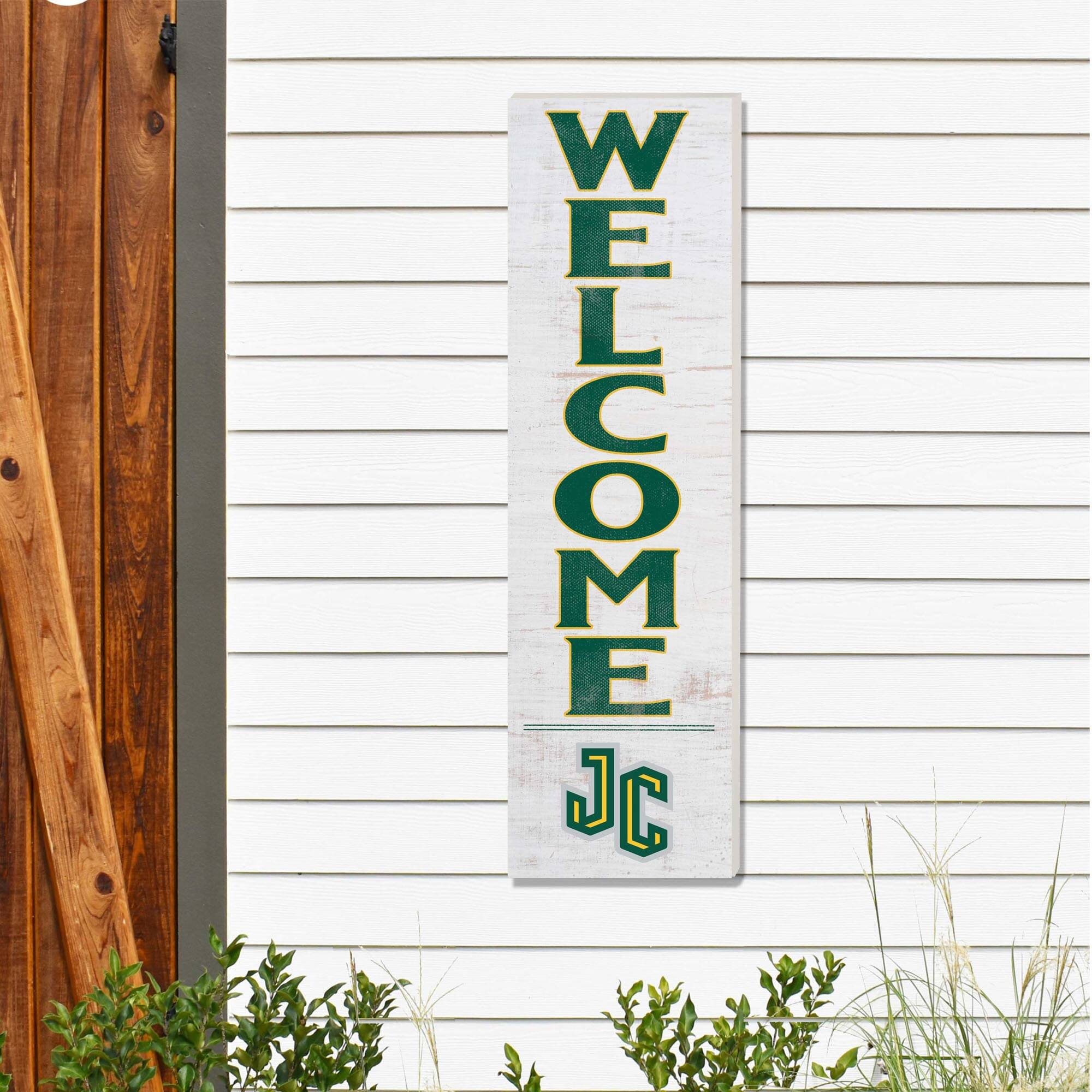 Alt View 1. Jardine - New Jersey City Gothic Knights 10'' x 35'' Indoor/Outdoor Welcome Sign - White.