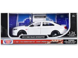 2013 Ford Police Interceptor Unmarked "Custom Builder's Kit" Series 1/24 Diecast Model Car by Motormax - White