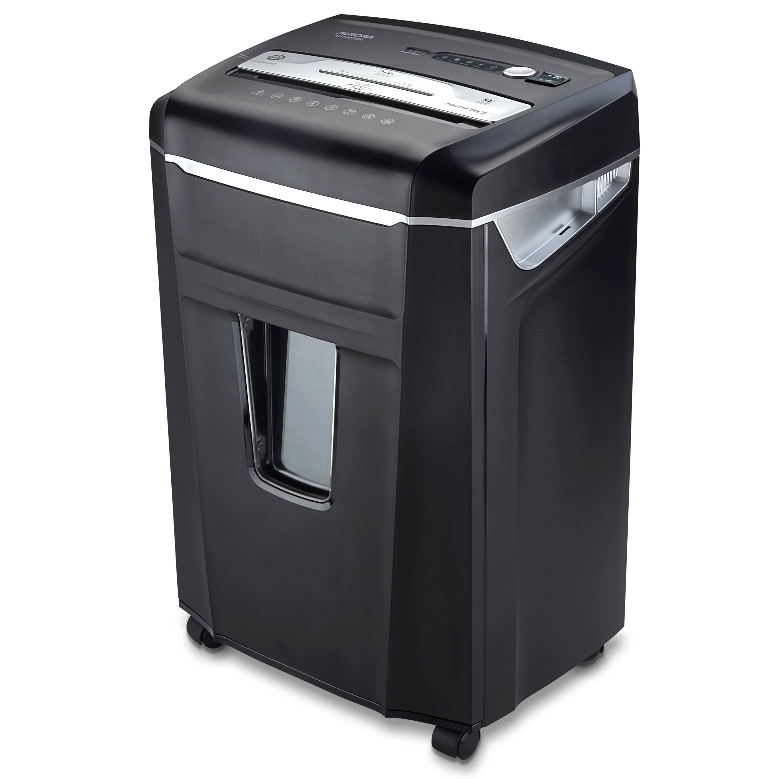 Angle. Aurora - Aurora AU1000MA JamFree High Security10-Sheet Micro-Cut Paper / CD Pullout Basket Shredder - Black.