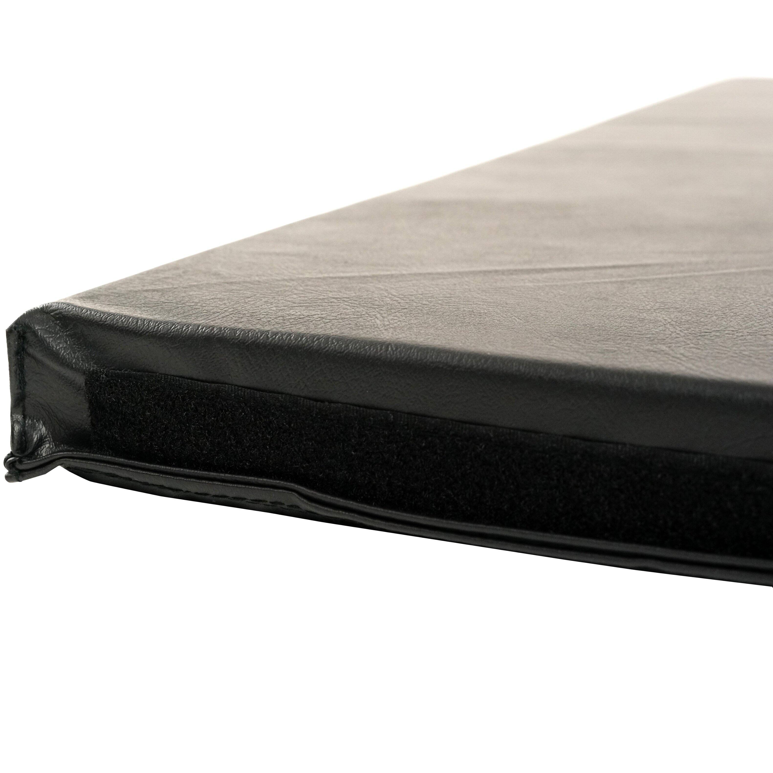 Alt View 4. Sunny Health & Fitness - Tri-Fold Exercise Mat, 2-Inch-Thick Folding Gymnastics Mat, 72” x 36” Workout Mat with Vinyl Cover, Carry Handles - Black.
