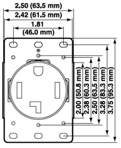 2.50 (63.5 mm)  
2.42 (61.5 mm)  
1.81 (46.0 mm)  

2.00 (50.8 mm)  
2.38 (60.3 mm)  
2.50 (63.5 mm)  
3.28 (83.3 mm)  
3.75 (95.3 mm)