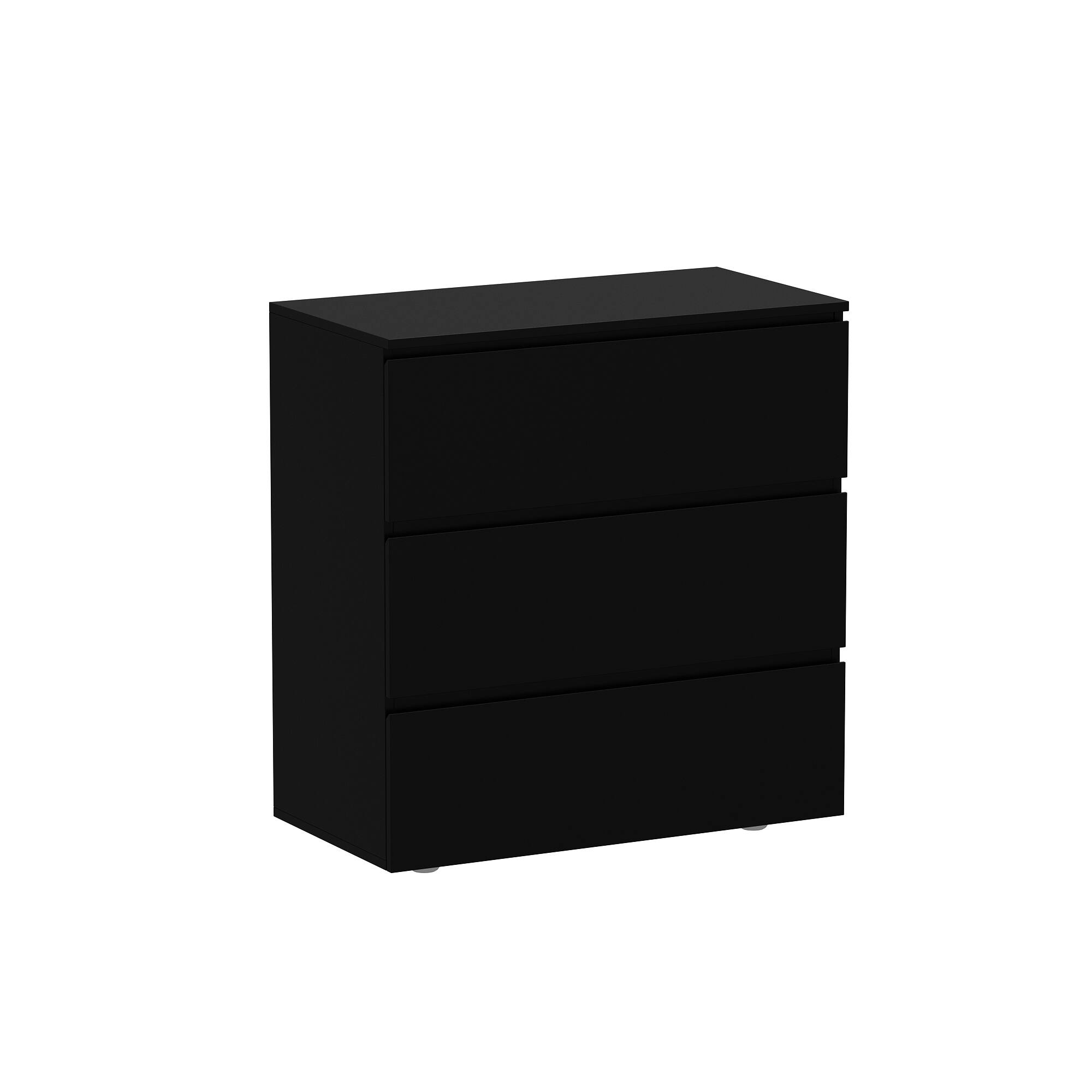 Angle. FUFU & GAGA - FUFU&GAGA 3 - Drawer Dresser Compact Storage Chest Unit – Black, Ideal for Bedrooms & Living Rooms - Black.