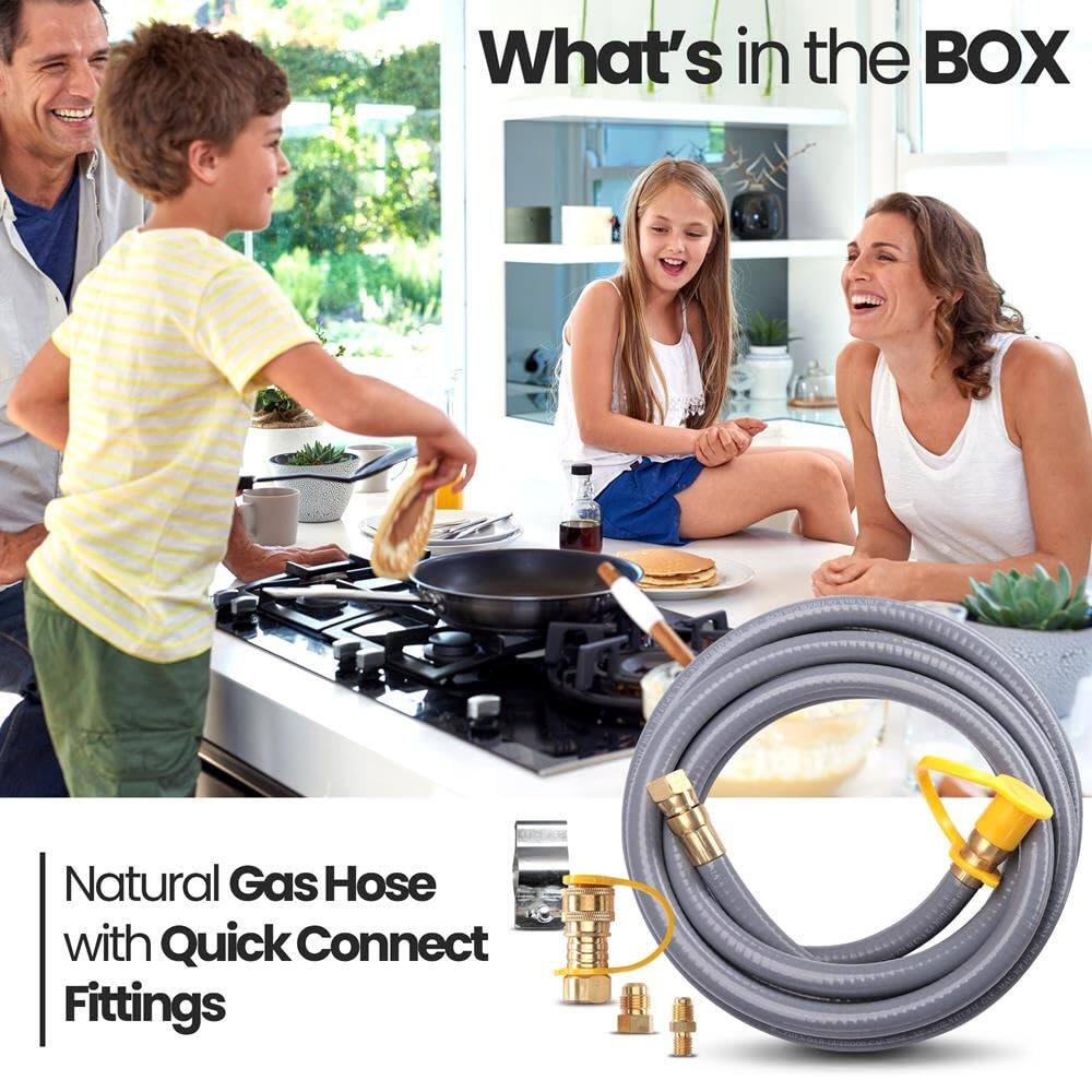 What's in the BOX  
Natural Gas Hose with Quick Connect Fittings