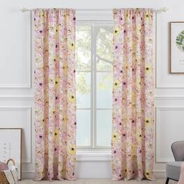 Greenland Home Fashions - Greenland Home Fashion Misty Bloom All Seasons Efficient Room Darkening Window Curtain Panel Set - 84x84" - Pink
