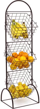 Sorbus - 3-Tier Wire Market Basket Storage for Fruit, Vegetables, Toiletries, Stylish Tiered Serving Stand - Black
