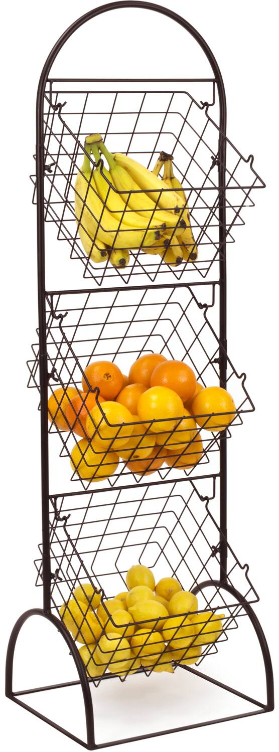 Front. Sorbus - Sorbus 3-Tier Wire Market Basket Storage for Fruit, Vegetables, Toiletries, Stylish Tiered Serving Stand - Black.