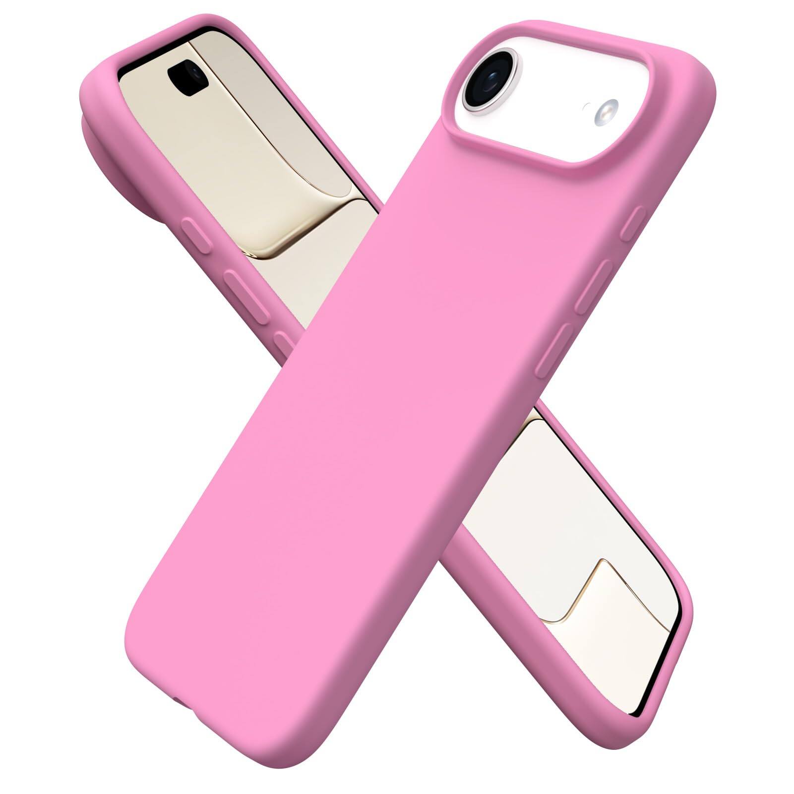 Front. Ornarto - ORNARTO Designed for iPhone Air Case 6.5", Liquid Silicone Soft Gel Rubber Shockproof Protective Case-Peach Pink - Peach Pink.