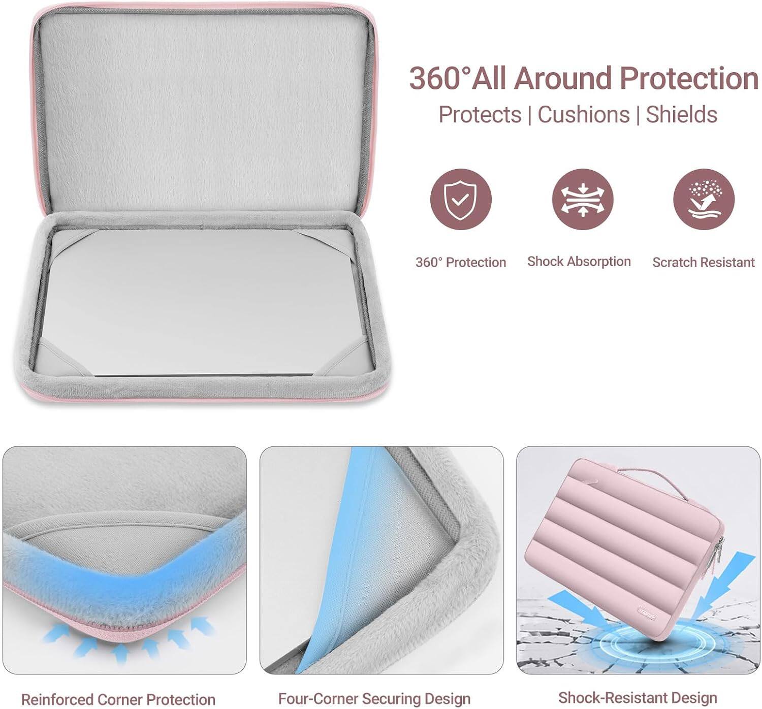 360° All Around Protection  
Protects | Cushions | Shields  

360° Protection  
Shock Absorption  
Scratch Resistant  

Reinforced Corner Protection  
Four-Corner Securing Design  
Shock-Resistant Design