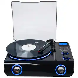 Victor Audio - Beacon Hybrid 5-in-1 Turntable System with Bluetooth & FM Radio - Black