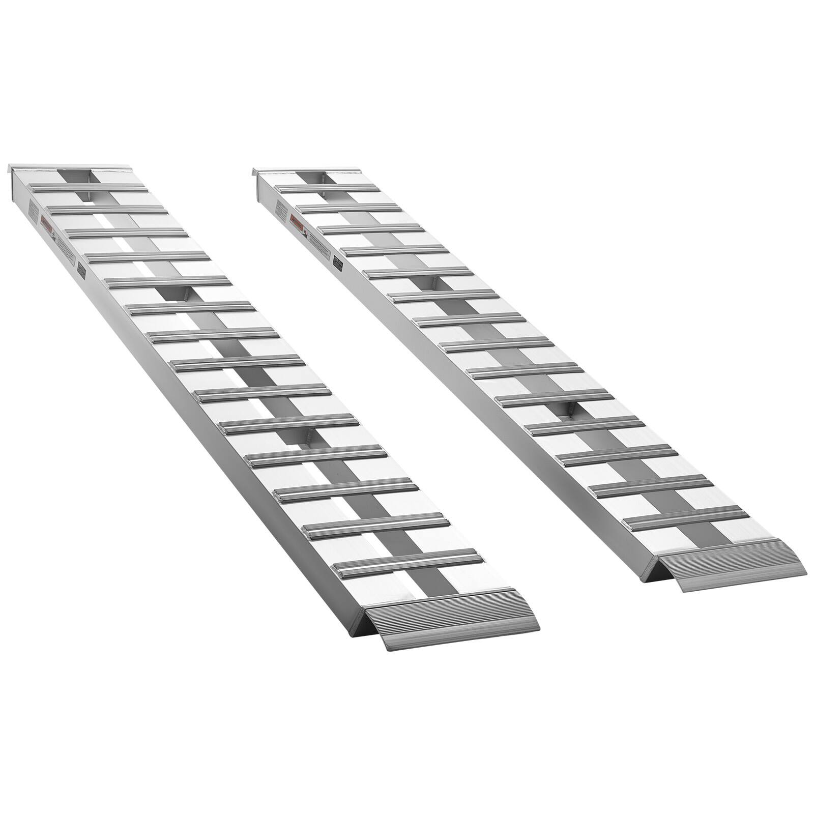 Alt View 5. VEVOR - Aluminum Trailer Ramps, 2PCS 96 x 15 in, Heavy-Duty Truck Ramp Set, 10000LBS Combined Capacity ATV Loading Ramps - Silver.