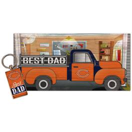 Fan Creations - Chicago Bears 6'' x 12'' Best Dad Truck Sign & Key Chain Bundle - Multicolor
